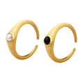 Fashion Delicate 18K Gold Plated Stainless Steel Glass Bead Ring for Women Engagement Party Birthday Daily Decoration