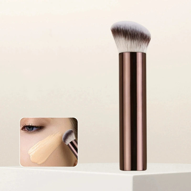 Hourglass Angled Head Synthetic Hair Metal Handle Professional Liquid Foundation Concealer Brush Custom Logo HG Ladies Facial