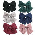 MIO New Fashion Large Bow Knot Hair Clip Spring Clip Silk Feeling Plain Color Luxury Hair Accessories for Women Girls