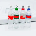 Hot Sale Keyring Bag Accessories 3d Artificial Mineral Water Bottle Design Resin Charms With Hook