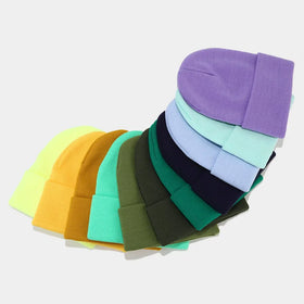Classic Men's Acrylic Knit Cuffed Beanie Cap Warm Winter Ribbed Knit Watch Hat with 3D Embroidery Daily Common Fabric Beanies