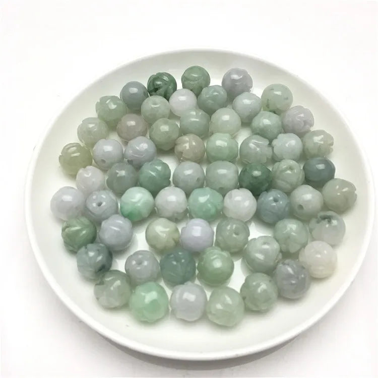 Hot Sale Carved 10mm Jade Rose Flower Beads for Jewelry Making DIY