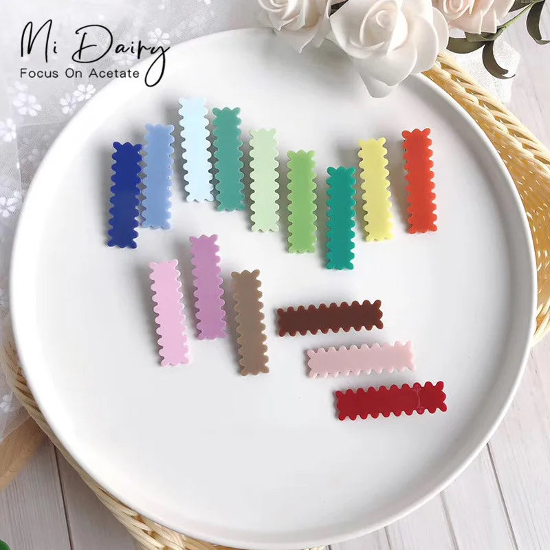 MiDairy Ins Milk White Alloy Sweet Wedding Hair Biscuit Cracker Hairpin Double Bangs Hairstyle alligator Hair Clips