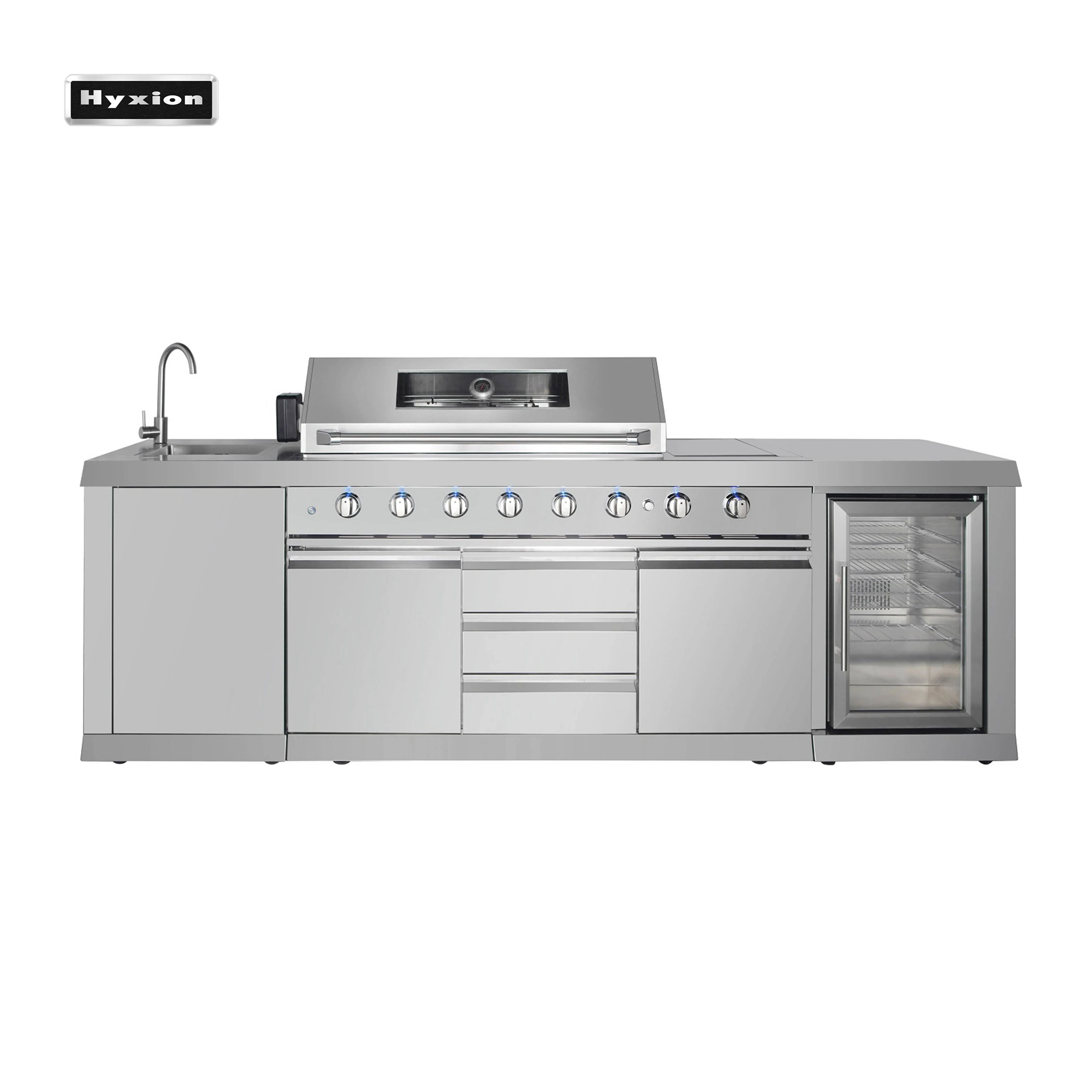 Modular Outdoor Heavy-Duty Kitchen with 58L Compressor Fridge BBQ Grill & Appliance Cabinet