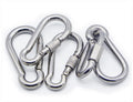 Baot M4 High Polished Stainless Steel D-Shape Rock Spring Snap Hook Carabiner 50-Piece for Camping Vehicle & Outdoor Use
