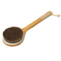 Custom Logo Bamboo Long Handle Shower Brush Natural Horse Hair Bristles Bath Body Brush MegaBDM