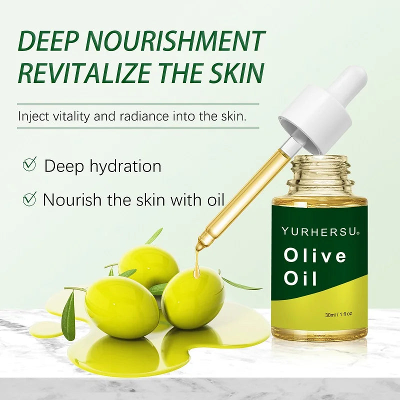 YURHERSU Pure Organic Olive Oil Essential Oil Nourishing Vegan Eco-Friendly 30ml for Men Women
