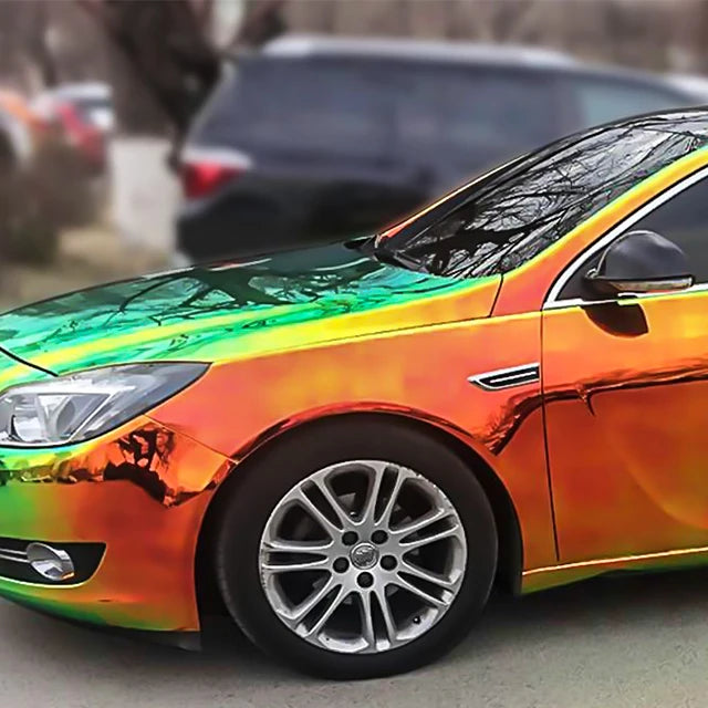 Premium Chrome Rainbow Holographic Automobiles Vehicle Design Car Wrap Vinyl Sticker car stickers