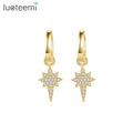 LUOTEEMI CZ Star Huggie Accessories Fashion Jewellery Beautiful Summer Gold Plated Hoop Earring