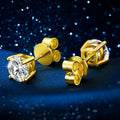 Local US Stock Fashion 8mm 2ct Women White Gold Plated 925 Sterling Silver  VVS Moissanite Stud Earrings
