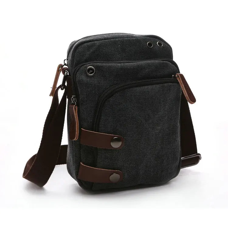 Wholesale Small Washed Vintage Cotton Canvas Side Chest Sling Crossbody Luggage Travel Shoulder Messenger Bag for Men Women