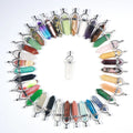 Factory Price Hexagon Prism Stone Pendant Necklace Bullet Shape Point Natural Crystal Healing Stone Pendant Necklace