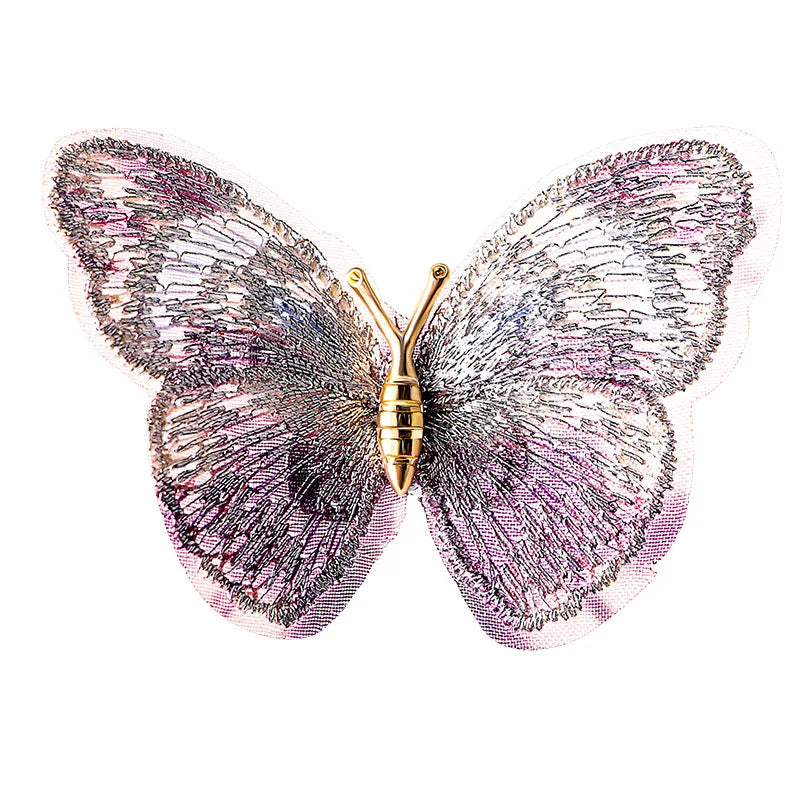 Hot Sale Vintage Embroidery Fabric Butterfly Brooch Pins for Women Clothes Decoration (KBL134)