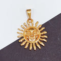 Hiphops Jewelry Mens Gold Sun Charm Pendant Stainless Steel Sunshine Pendant Waterproof Smile Sunset Sunlight Pendant Charm