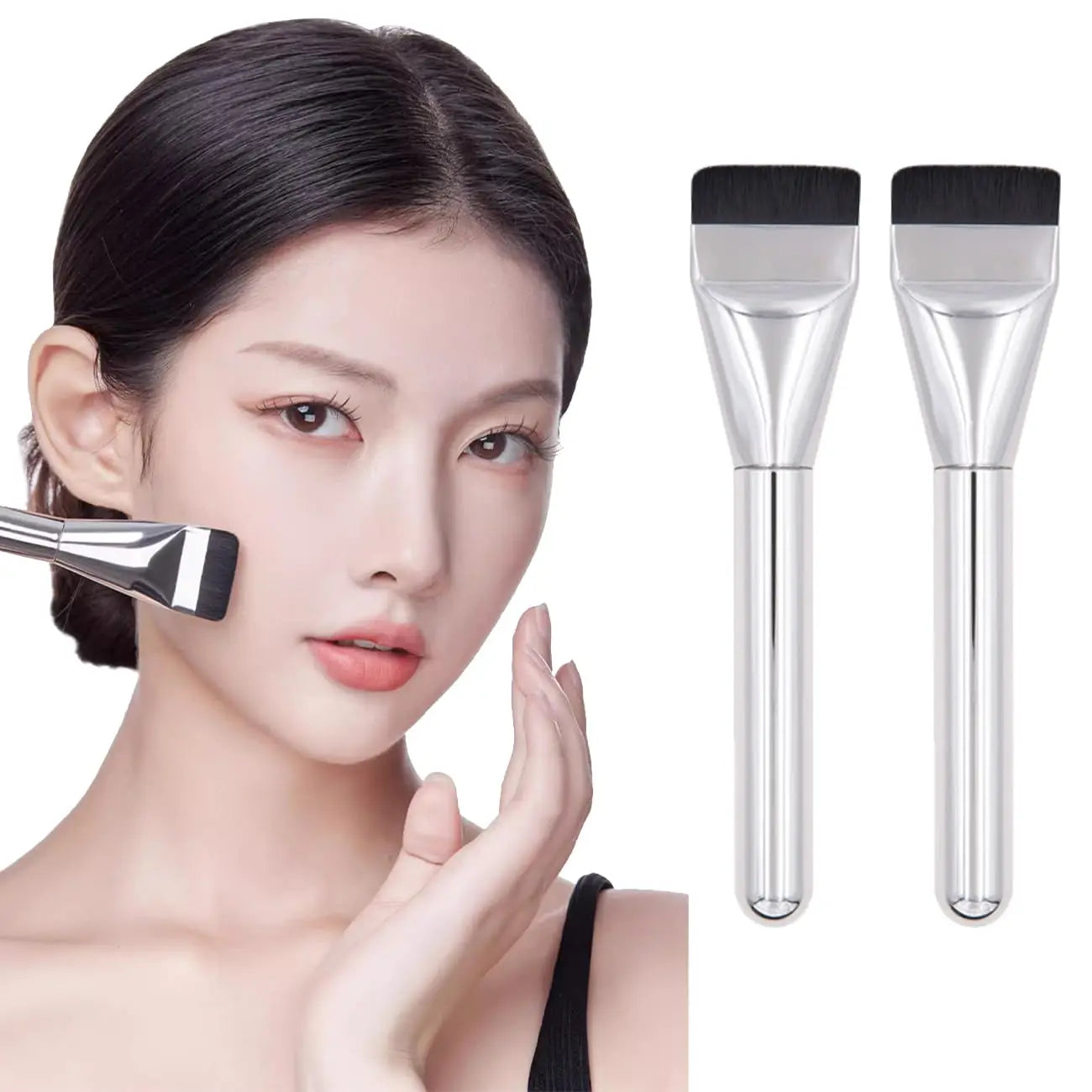 Professional One Line Covered Flat Brush Ultra Thin Lightweight Beauty Tools Flat Foundation Makeup Brush