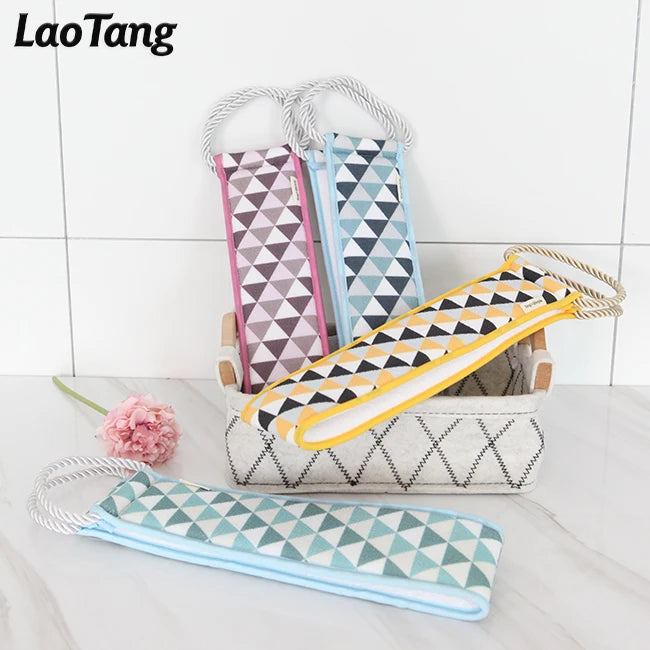 LaoTang Double Side Scrubbing Strap Delicate Exfoliating Towel Scrubber for Back Shower Bath Body Brush for Use in Shower