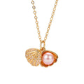 Creative Shining Zirconia Accessories Temperament Shell Pendant Necklace Natural Freshwater Pearl Necklace Gifts for Women