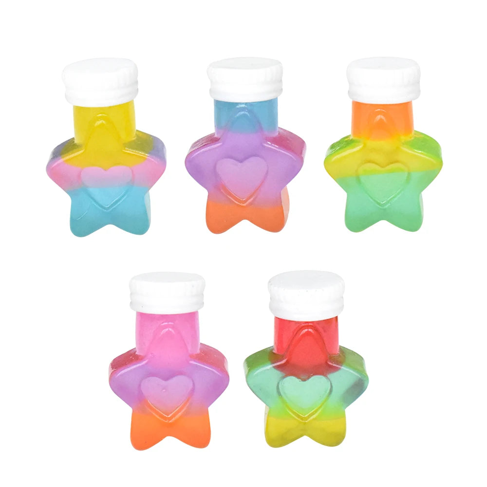 New 3D Luminous Star Bottle Resin Cabochon Miniature Drink for DIY Dollhouse Decoration Pendant Handmade Material