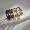 8mm Anillos De Oro Para Hombre Hollow Out Viking Letters Ring for Boys