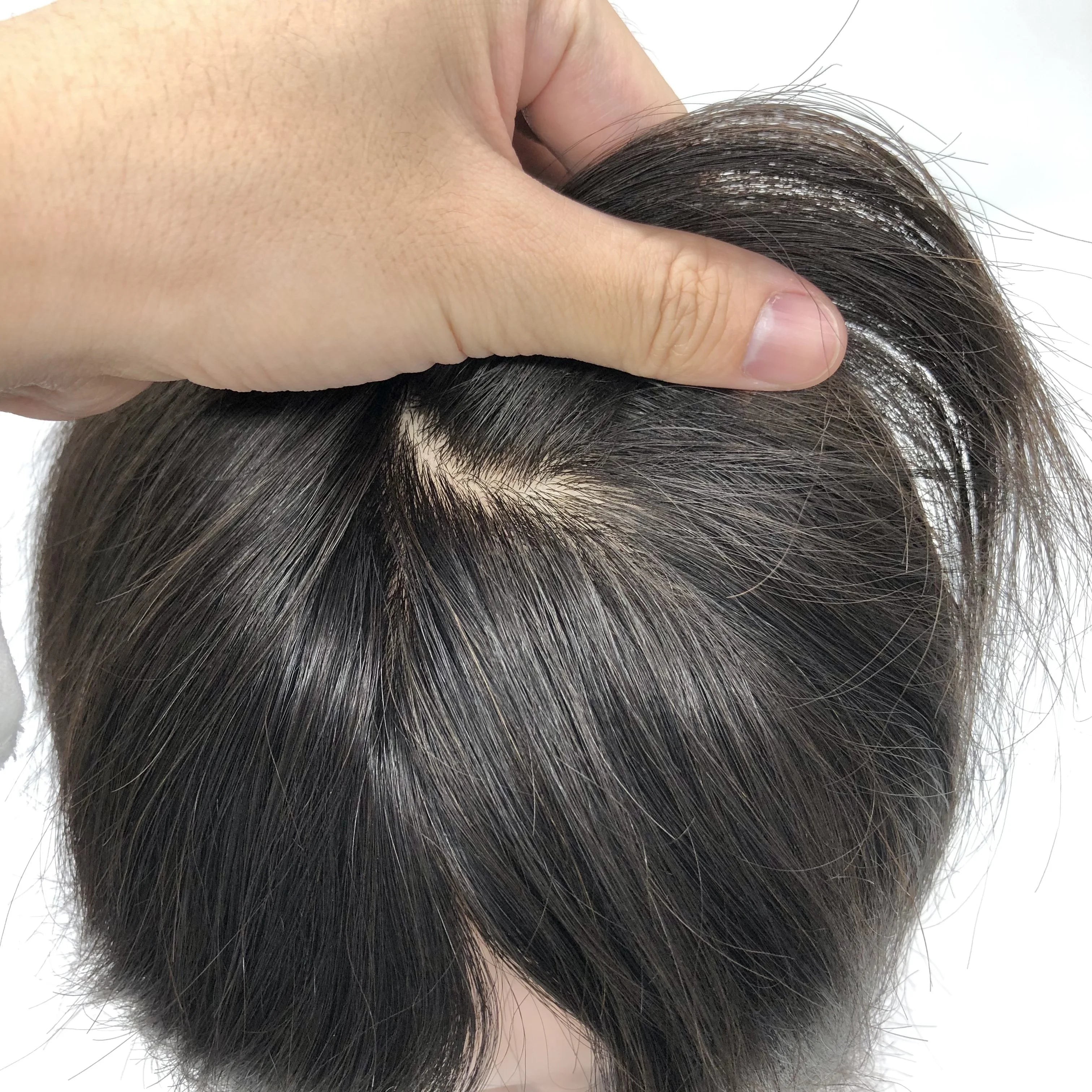 LLBeauty Remy Human Hair Natural Brown Hair Length Front Hand Tied Front Silk Wig Hot Sale