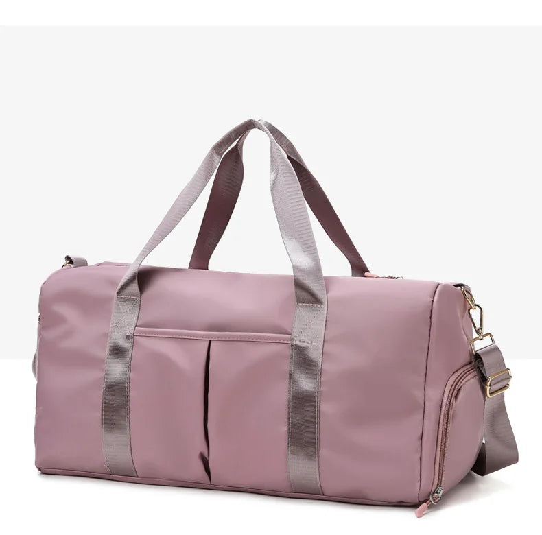Custom Logo Fashion Zipper Foldable Waterproof Tote Duffel Bag for Night Weekend Gym Sports Travel for Unisex Women Men Girls