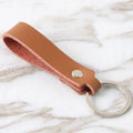 Wholesale Custom Hot Promotional Gift Cowhide Car Key Ring Luxury Designer Genuine Leather Wristlet Keychain
