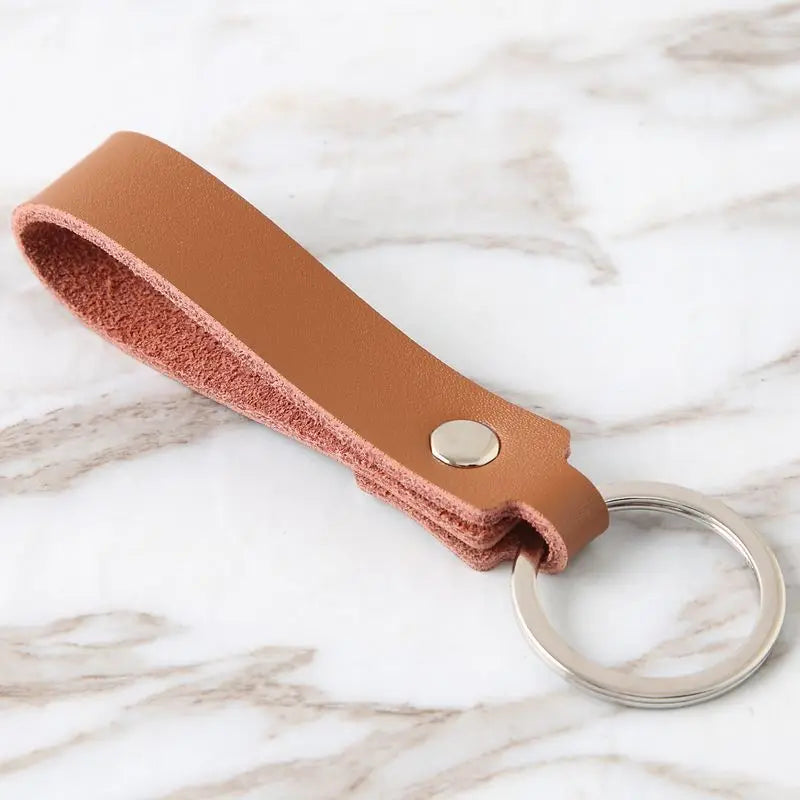 Wholesale Custom Hot Promotional Gift Cowhide Car Key Ring Luxury Designer Genuine Leather Wristlet Keychain