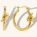 Dingran 2023 New Design  Customize Jewelry Comfortable Stainless Steel Minimalist Knot Gold Hoop Earrings