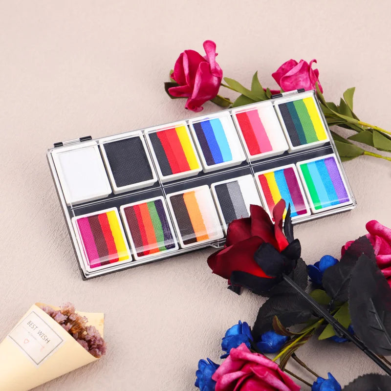 Water Activated Split Color Painting Palette Wet Eyeliner Private Label