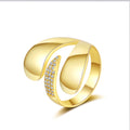 Unique Trendy Gold Plated Big Women's Gemstone Rings Chunky Design for Wedding & Anniversary