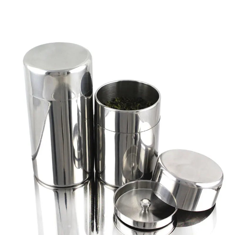 Double Seal Tea Canisters 600ml Loose Leaf Tea Tin Containers Kitchen Canisters for Tea Coffee Storage