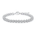 New Women Girl Hip Hop Link Round Diamond Jewelry White Gold Plated 925 Silver Vvs Chain 2mm Tennis Bracelet Moissanite
