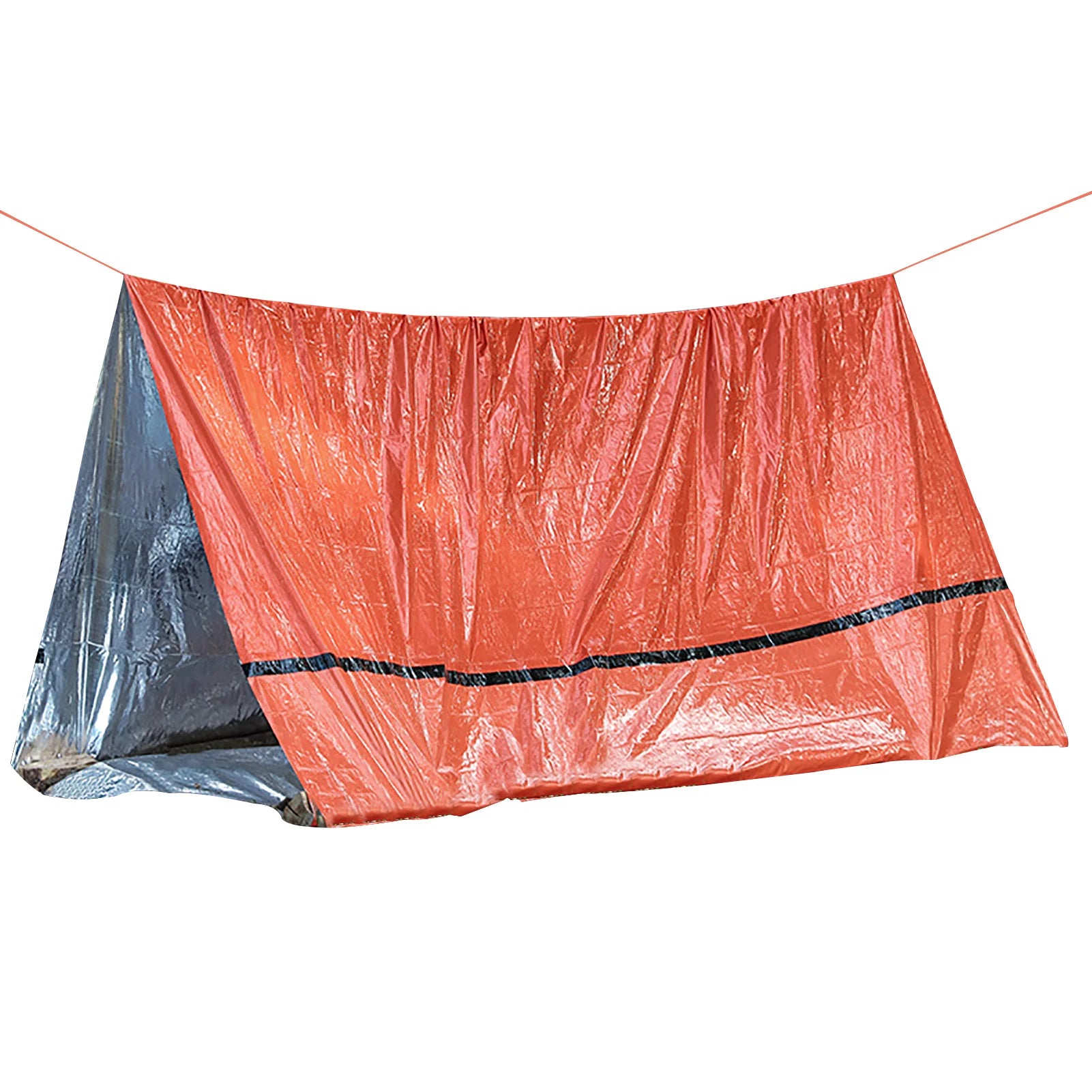 Portable Rescue Gear Reflective PE Survival Tarp Emergency Kit All Weather 240g for Outdoor Camping & Hiking Shelter Tent