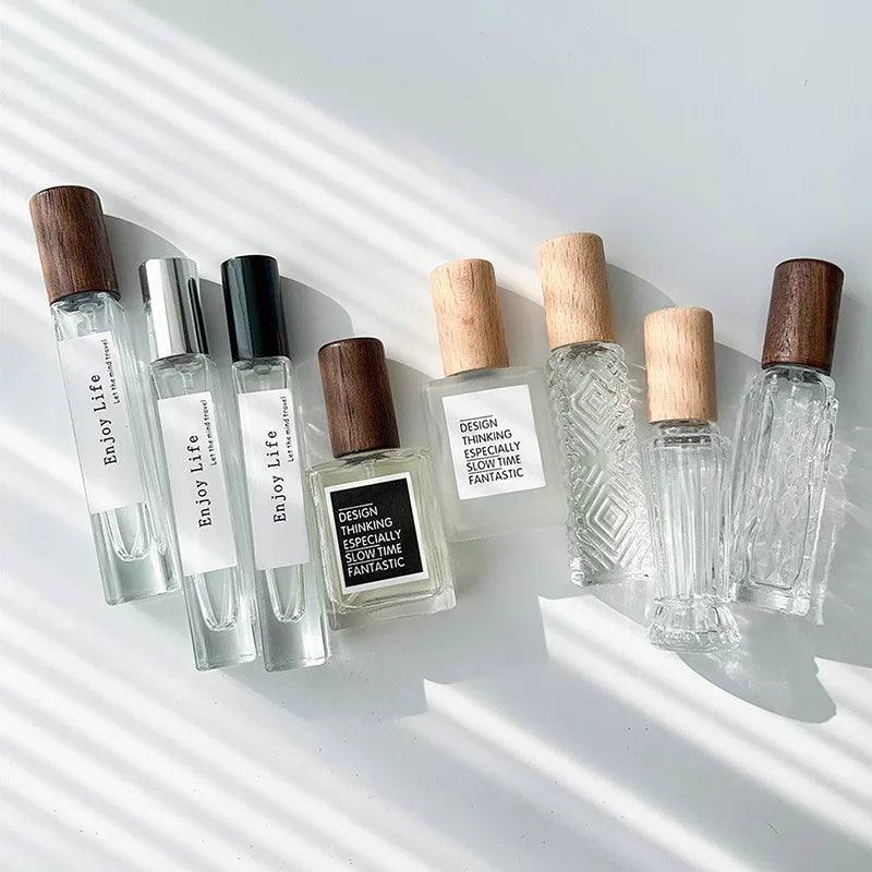 Empty Perfume Bottle Refill Custom 5/10/15/20/50/100ml Glass Square/round Perfume Bottles Packaging Crystal Oil Glass Bottle