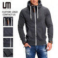 Liu Ming Custom Logo Trending Autumn Winter Men Sports Solid Color Casual Hoodie Fashion Zipper Jacket Sweatshirts