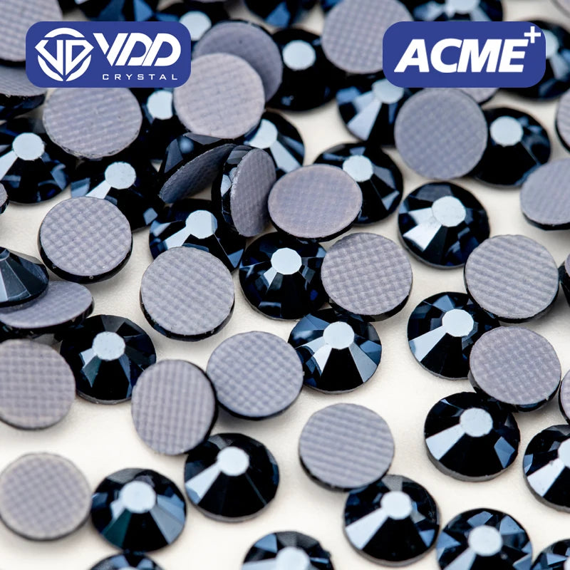 VDD 068 Metallic Blue ACME Top Quality Hot-Fix Glass Rhinestones Crystal Flatback Glitter Stones Garment Decoration Dress