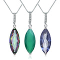 Abiding Fine Jewelry Wholesale 925 Sterling Sliver Natural Gemstone Mystic Quartz Crystal Stone Pendant Necklace