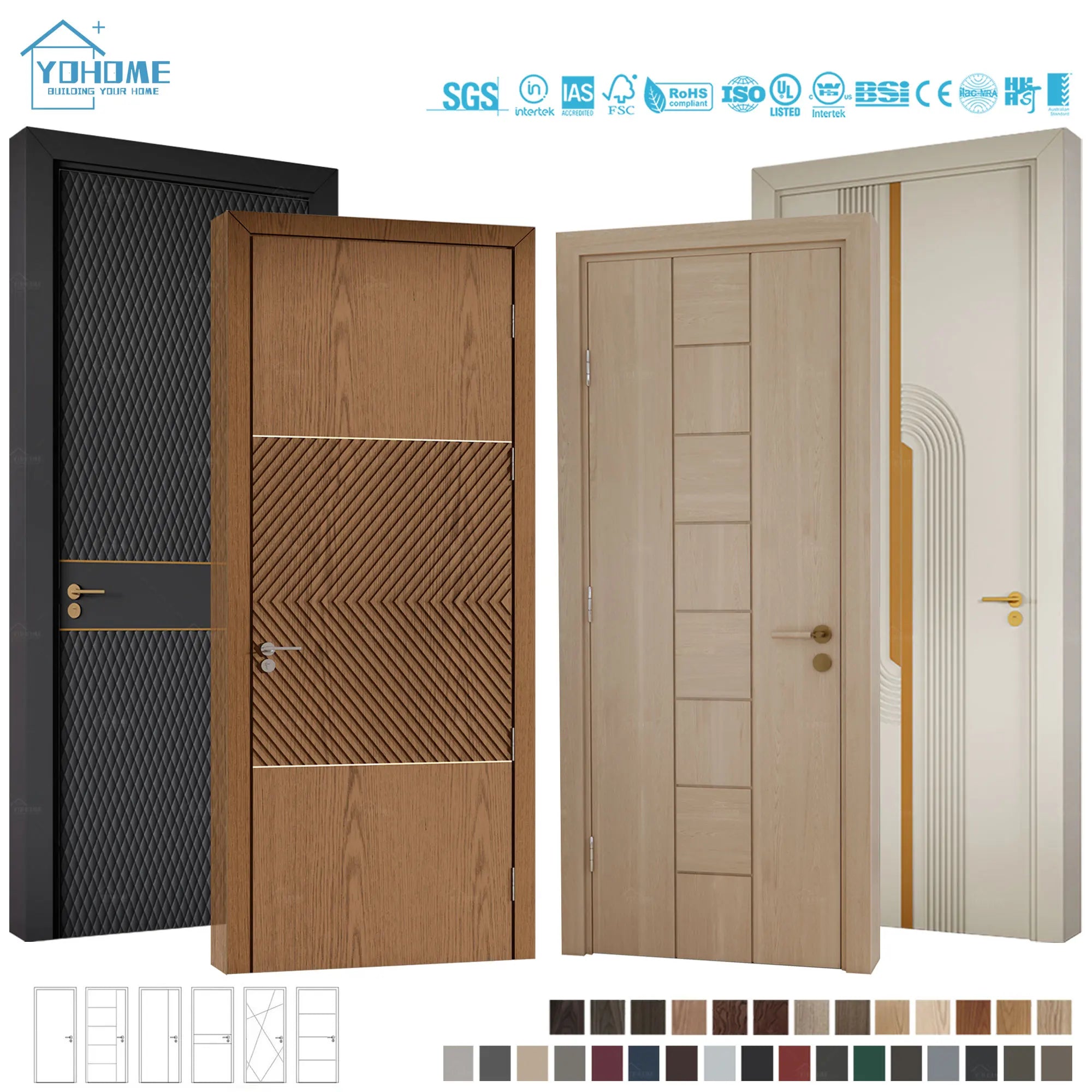 China Top Manufacturer Custom 32x80 Interior Doors Desgin Soundproof Interior Door Solid Core Interior Doors