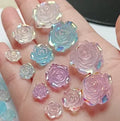 New Artificial Flower Resin Charms Beads 10/15/20mm Tree Sizes 3D Rose Miniature DIY Craft Home Party Ornament
