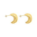 New Designed Moon Shape Earrings Stainless Steel 18K Gold Plated Women Jewelry Earrings
