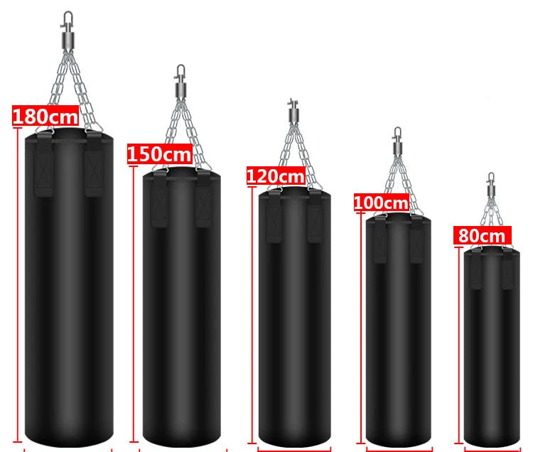 Customized Sizes Empty Punching Bag Premium PU Leather Fitness Equipment for Boxing