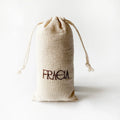 Custom Embroidered Logo 9x18cm Natural Drawstring Cotton Linen Grindstone Bags for Jewelry