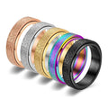 SSeeSY Anillos Para Hombre Fashion Jewelry Non Tarnish Titanium 6mm Stainless Steel Rotating Ring for Men