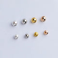 3mm 4mm Genuine 925 Sterling Silver Rubber Stopper Faceted Round Beads for Bracelet Making Beads Wholesale