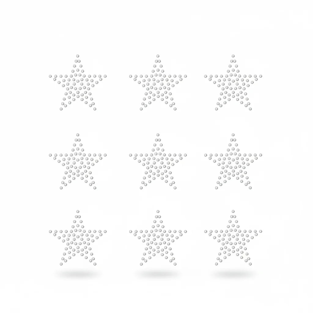 Cute Custom  Star Rhinestones Transfer  Heat Transfer Motif Star  Iron on Hot Fix Heat Transfer Applique Patch Diamante Design