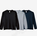Men's Pure Cotton 220g Long-Sleeved T-Shirt Spring Autumn Trend Loose Pure White Knitted Sweater All-Match Fashion Bottoming