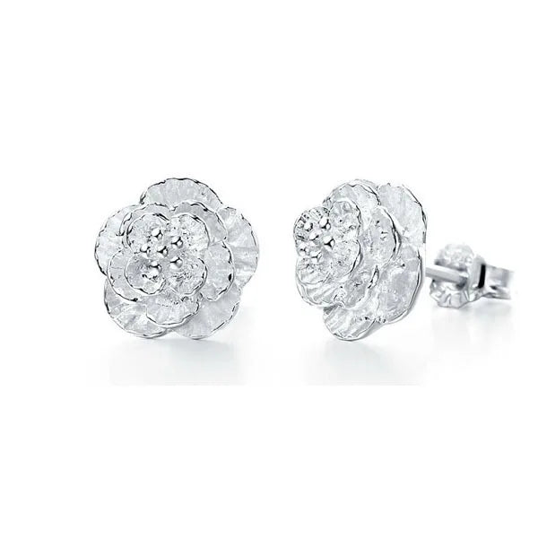 925 Sterling Silver Earring Rose Earring Earring Wholesale Women's Korean Jewelry Sterling Silver