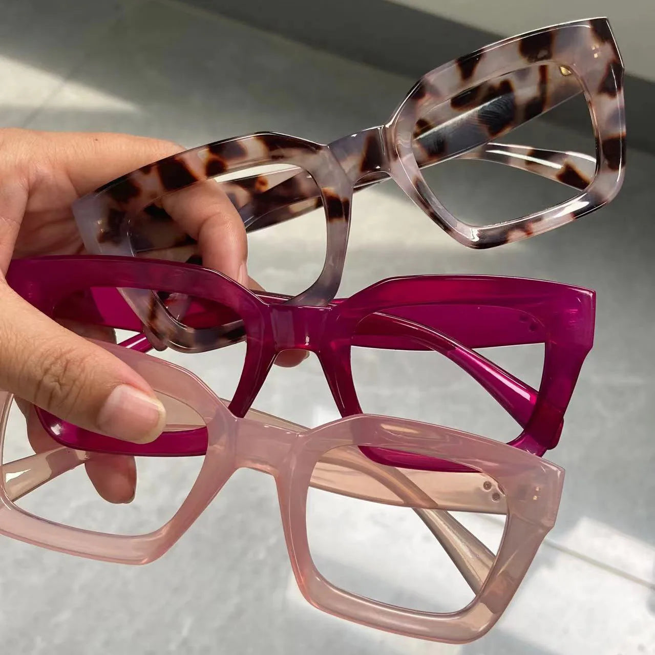 Transparent  Unisex Square Optical Eyeglasses Anti Blue Light  Eyewear  Fashion Oversized Vintage Optical Glasses Frame