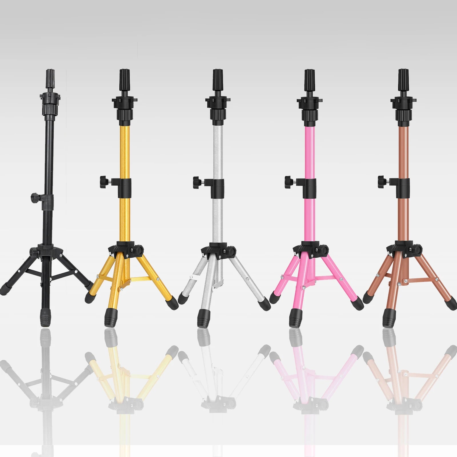 Durable Mini Wig Stand Tripod Adjustable Height Canvas Mannequin Training Head Stand Holder Table Tripod for Wigs Making Display