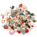 20pcs Random Mixed Designs  Metal Alloy Enamel Charms for Bracelet Making Jewelry Accessories